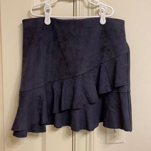 Blue Velvet Mini Skirt